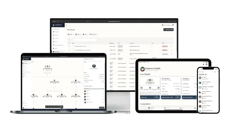 Copia Wealth Studios on desktop, laptop, tablet and phone